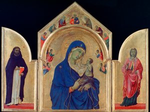 Aziz Dominic ve Aziz Aurea ile Madonna ve Çocuk, c1315 by Duccio di Buoninsegna
