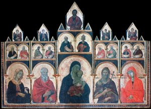 Mesih Çocuk ve Azizler ile Kutsal Bakire, c1278-1318 by Duccio di Buoninsegna