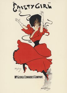 “A Gaiety Girl” posteri (renkli taş) by Dudley Hardy