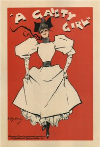 Sidney Jones'un müzikal komedi A Gaiety Girl için afişi, 1895