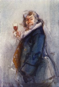 The Toper, zaman taslağı, London Sketch Club (renkli taş) by Dudley Hardy