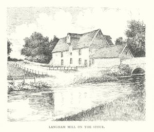 Langham Mill on the Stour (lito) by Duncan Moul