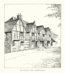 Old Cottages, Great Berkhampstead (lito) by Duncan Moul