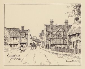 Sussex: Church Street, Steyning (lito) by Duncan Moul