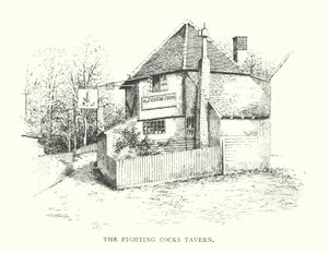 The Fighting Cocks Tavern (lito) by Duncan Moul