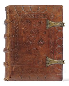 Saatler Kitabı ve Dua Kitabı Hollandaca, Aşağı Rheinland, Emmerich, Cleves, c.1480 (parşömen ve kağıt üzerinde mürekkep ve pigment, metal tokalı panoların üzerine dana derisiyle ciltlenmiş) by Dutch School