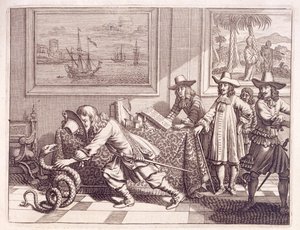 Hollanda Subay Odalarını İstila Eden Bir Kobra ile Başa Çıkmak, 1672 by Dutch School