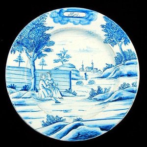 Mayıs ayını gösteren delftware levhası (kalay sırlı çanak çömlek) by Dutch School