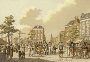Çiçek pazarı, Rotterdam, 1807 by Dutch School
