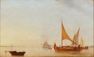 Şafakta Liman Tekneleri (gemide petrol) by Dutch School