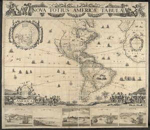 Amerika Haritası, Nova Amerika haritası, Panama [Görünümlü] Gdruckt bij J. Mathysz by Dutch School