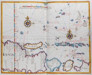 Java Adaları Haritası; Madura; Bali ve diğer adalar. by Dutch School