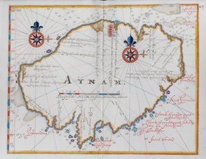 Aynam adasının haritası. by Dutch School