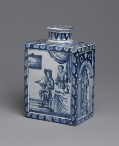 Çay kutusu, c.1698 (sırlı çanak çömlek) by Dutch School