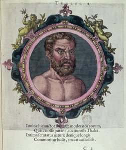 Miletli Thales (c.625-547 BC), Johannes Sambucus (1531-1584) tarafından yazılan Antik ve Yeni Fizik ve Filozofların İkonlarından örnekleme, Plantin tarafından Antwerp 1574