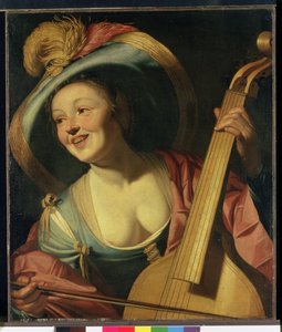 Viola da Gamba Oyuncusu by Dutch School