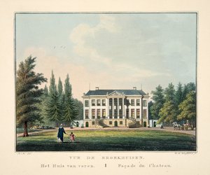 Vue de Broekhuisen. Ev önden. Cephe du Chateau by Dutch School