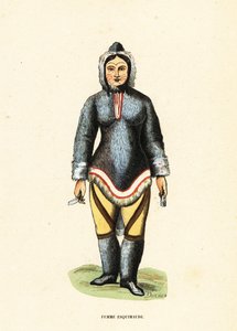 Yüzünde dövme olan eskimo kadın, Mackenzie River, Yukon, Kanada by Duverger Duverger