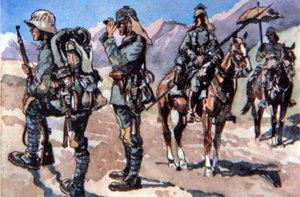 1917 Alman üniformaları, Makedon Cephesi (renkli taş) by E. (after) Dobrich