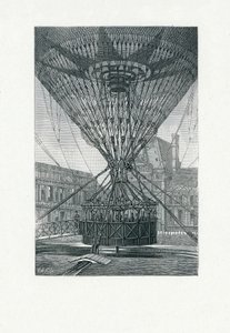 Sıcak Hava Balonu kullanarak Panoramik Görüntüleme Platformu, pub. c.1880 (bw gravür) by E. A. Tilly