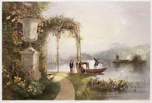 The Lake, Trentham Hall Gardens, 'The Gardens of England'dan, 1857'de yayınlandı (chromolitho)