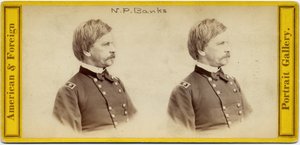 Nathaniel Prentice Banks (1816-94), Amerikan Politikacı ve Birlik Ordusu Generali (stereo fotoğraf)