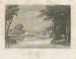 Rolleston Hall: çizgi gravür, nd [c 1840] by E Stalker