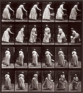 Animal Locomotion, levha 265: oturan bir kadınla sekans, 1887 (fotomekanik baskı) by Eadweard Muybridge