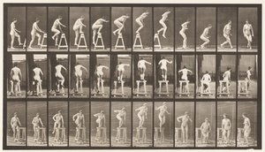 Levha 171. Sehpaya Basmak; Aşağı Atlamak, Dönmek by Eadweard Muybridge