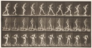 Levha 177. Basamak Taşlarında Olta ve Sepetle Dere Geçişi by Eadweard Muybridge