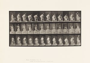Plaka 216. Su Kavanozunu Doldurmak İçin Eğilme; Kavanozun Başına Yerleştirilmesi by Eadweard Muybridge