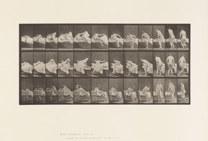 Plaka 264. Yataktan kalkıp diz çökmeye hazırlanmak by Eadweard Muybridge