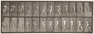 Plaka 290.Kriket; Kol Üstü Bowlingi, 1885 by Eadweard Muybridge