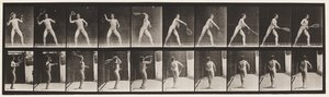 Plaka 294. Çim Tenisi; hizmet by Eadweard Muybridge