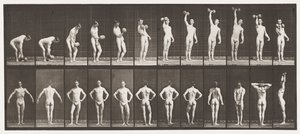 Plaka 321. A, 50 librelik bir Dumb-Zilin Kaldırılması; B, Poz Verme by Eadweard Muybridge
