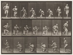 Levha 356. Diz Çökme, Ateş Etme ve Kalkma by Eadweard Muybridge