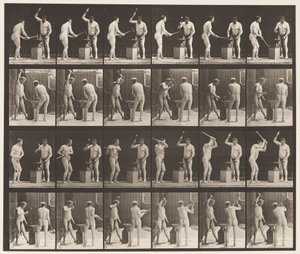 Levha 377. Demirci, İki Model, Advil Üzerine Çekiç, 1872-1885 by Eadweard Muybridge