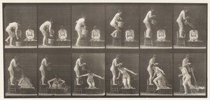 Plaka 406. İki Model, 8 Kova Su 1 Üzerine Dökülme by Eadweard Muybridge