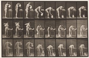 Levha 413. Lavaboya Su Dökme ve Yüz Yıkama by Eadweard Muybridge