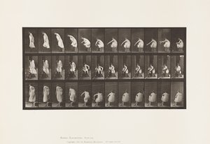 Plaka 423. Tuvalet; Çizme Giymek ve Sandalyeden Kalkmak by Eadweard Muybridge
