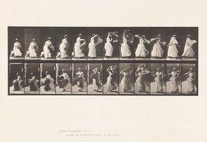 Plaka 424.Tuvalet; Sandalyeden Kalkıp Şal Giymek, 1885 by Eadweard Muybridge