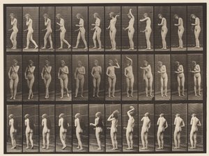 Plaka 426. Tuvalet; Saçını Taramak ve Yürümek, 1872-1885 by Eadweard Muybridge
