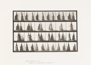 Plaka 45. İki Modelin Karşılaşması Yürüyüş ve Kısmen Dönme by Eadweard Muybridge