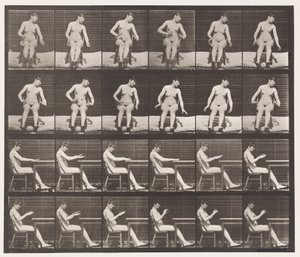 Plaka 545. Yapay Olarak İndüklenen Konvülsiyonlar; A,B, Otururken by Eadweard Muybridge