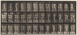 Plaka 54. Yürüyüş, İki Model/Bir Hayranla Flört, Kol Kola by Eadweard Muybridge