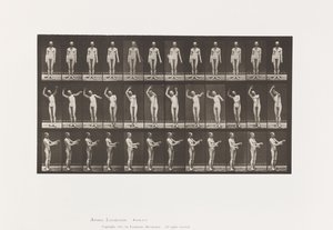 Plaka 557.Yerel Kore; A, B, C, Ayaktayken, 1885 by Eadweard Muybridge