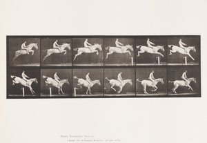 Plaka 643. Bir Engelden Atlamak; Eyersiz; Takas ve İniş; by Eadweard Muybridge