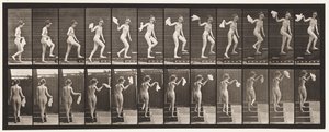 Levha 96. Yükselen Merdivenler Çevreye Bakıyor; sallayarak mendil by Eadweard Muybridge