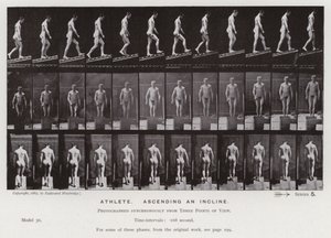 Hareket Halindeki İnsan Figürü: Atlet, yokuş yukarı çıkıyor (s/b fotoğraf) by Eadweard Muybridge