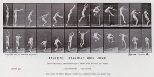 Hareket Halindeki İnsan Figürü: Atlet, ayakta yüksek atlama by Eadweard Muybridge